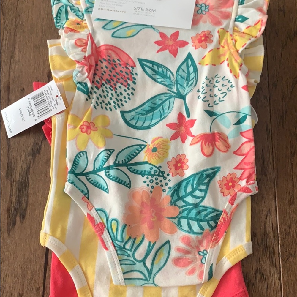 NWT Jessica Simpson 3 Piece Layette Set 3-6 Months - Picture 4 of 6
